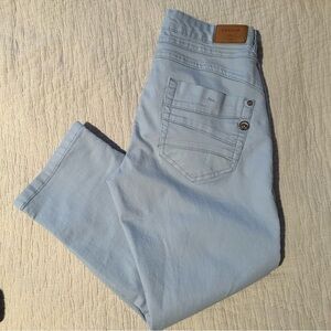 CREAM Midrise Cropped Pants in Powder Blue, Size 25